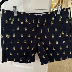 J. Crew Navy Pineapple Print Bermuda Shorts